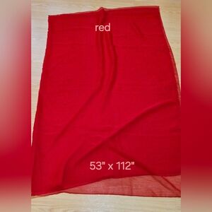 Renaissance Belly Dance Red ChiffonVeil ~ New~ 53" X 112"